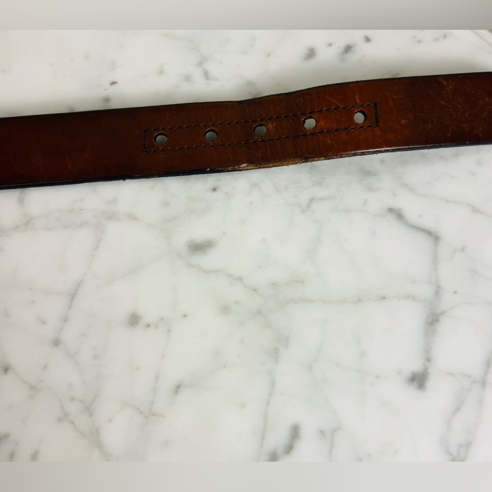 Fossil Genuine Leather Brown Belt | Size 85/34 | Silver Roller Buckle - Picture 9 of 13